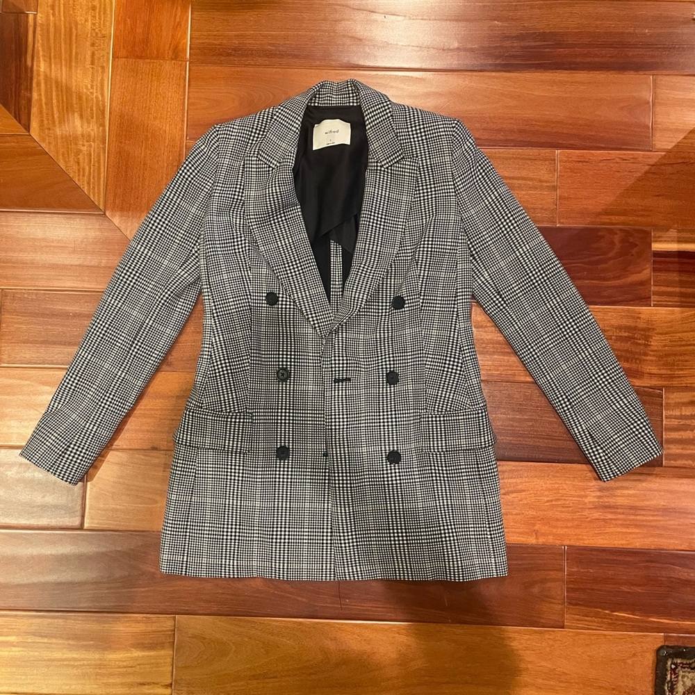 Wilfred Black and White Plaid Blazer